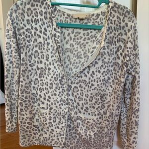 Forever 21 Leopard Print Button Down Shirt - Gray